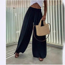 Elegant Women's Palazzo Pants with Stretch Waist and Pockets