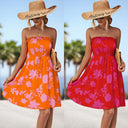 Floral Ruffle Summer Dress for Women with Elastic Waist