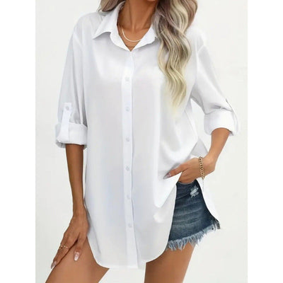 Chic Long-Sleeved Cotton Blouse for Women