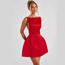 Chic Women's Cocktail Dress with Flowy Skirt