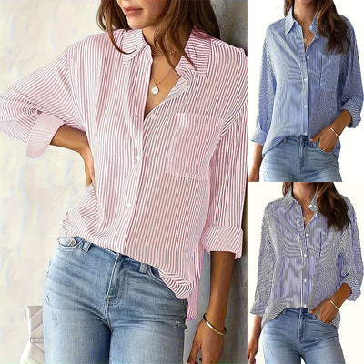 Women's Stylish Striped Blouse - Trendy Design