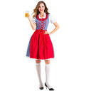 Traditional Check Pattern Dirndl Dress with Apron