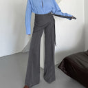 Chic Wide-Leg Wrap Pants with Fitted Waist