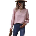 Chic Women's Blouse with Puff Sleeves and Intricate Design