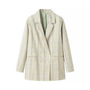 Chic Women's Checked Blazer Jacket