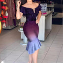 Chic Glitter Midi Dress with Ruffles and Slit