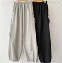 Chic Women's Wide Leg Drawstring Pants with Side Pockets