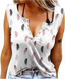 Feather Print Women's Button-Down Shirt