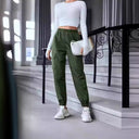 Women's Cargo Pants with Elastic Waist and Handy Pockets