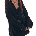 Elegant Women's Oversized Linen Blouse