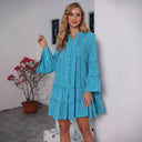 Chic Ruffle Detail Button-Up Shirt Dress for Women