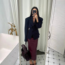 Textured Pinstripe Women's Blazer Jacket