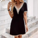 Lace Embellished Women's Casual Dress