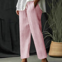 Women's Striped Design Pants with Adjustable Waistband