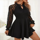 Lace Sleeve Cocktail Dress with Bow Detail