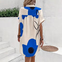 Floral Accented Women's Shirt Dress with Button Closure
