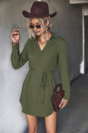 Chic Blouse Dress with Stylish Lacing and Button Accents