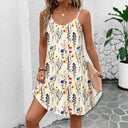 Floral Spaghetti Strap Dress with Flared Skirt