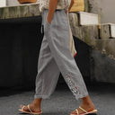 Embroidered Women's Linen Pants for Effortless Style