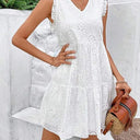 Floral Embroidered Summer Dress with Ruffles
