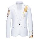 Floral Design Women's Blazer with Silky Finish