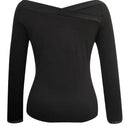 Chic Off-Shoulder Women's Top with Rhinestone Accents