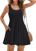 Ruffled Pocketed Women's Dress for Everyday Wear
