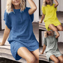 Short Sleeve Dress with Side Slits for Women