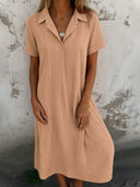 Chic Women's Short Sleeve Shirt Dress