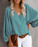 Floral Wide Sleeve Women's Blouse