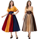 Chic Maxi Dress with Lacing & Flowing Sleeves