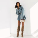 Chic Women's Denim Shirt Dress