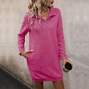 Chic Women's Sweat Dress with Modern Button Accents