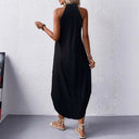 Women's Summer Maxi Dress with Halter Neck and Handy Pockets