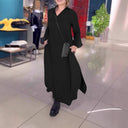 Chic Women's Shirt Dress with Unique Side Slit