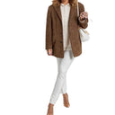 Chic Faux Leather Women's Blazer