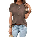 Chic Women's Short Sleeve Button-Up Blouse