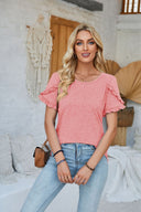 Chic Ruffle Detail Women's T-Shirt