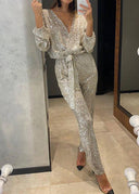Sequin Statement Jumpsuit for Glamorous Occasions