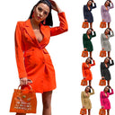 Stylish Women's Double-Breasted Blazer Dress