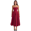 Women's High Neck Flared Skirt Evening Dress