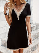 Lace Embellished Women's Casual Dress