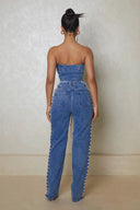Chic Denim Overalls with Stylish Lacing