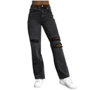 Trendy Destroyed Women's Denim Jeans