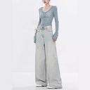 Chic High-Waist Wide-Leg Jeans for Women