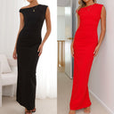 Chic Women's Cocktail Dress - Fitted Design