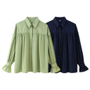 Chic Ruffle Detail Women's Blouse