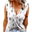 Feather Print Women's Button-Down Shirt