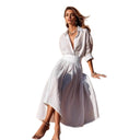 Chic Asymmetric Hem Women's Shirt Dress