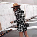 Chic Women's Striped Blazer with Shoulder Pads